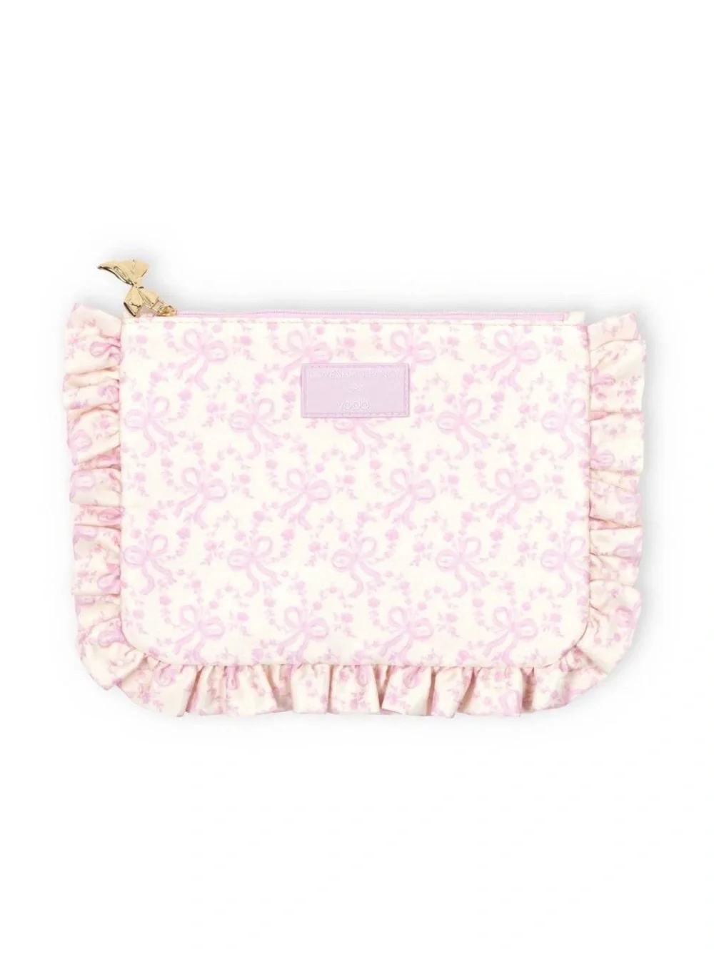 IN-HAND | LoveShackFancy x Target Yoobi Coquette Bow Flat Zip Ruffle Pencil Case